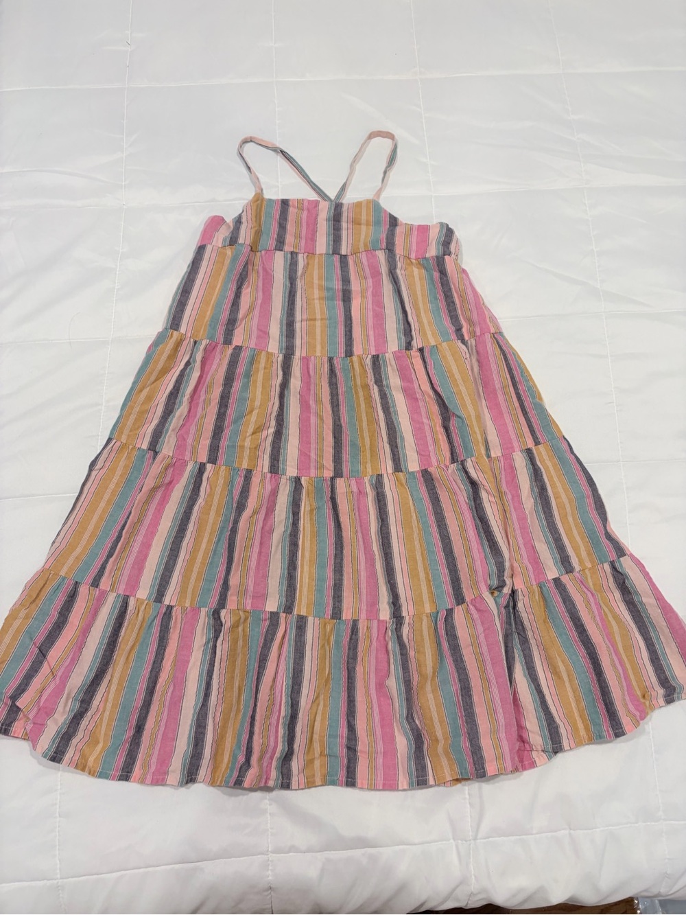 Cat & Jack Pink and Multi-Color Striped Tiered Sundress